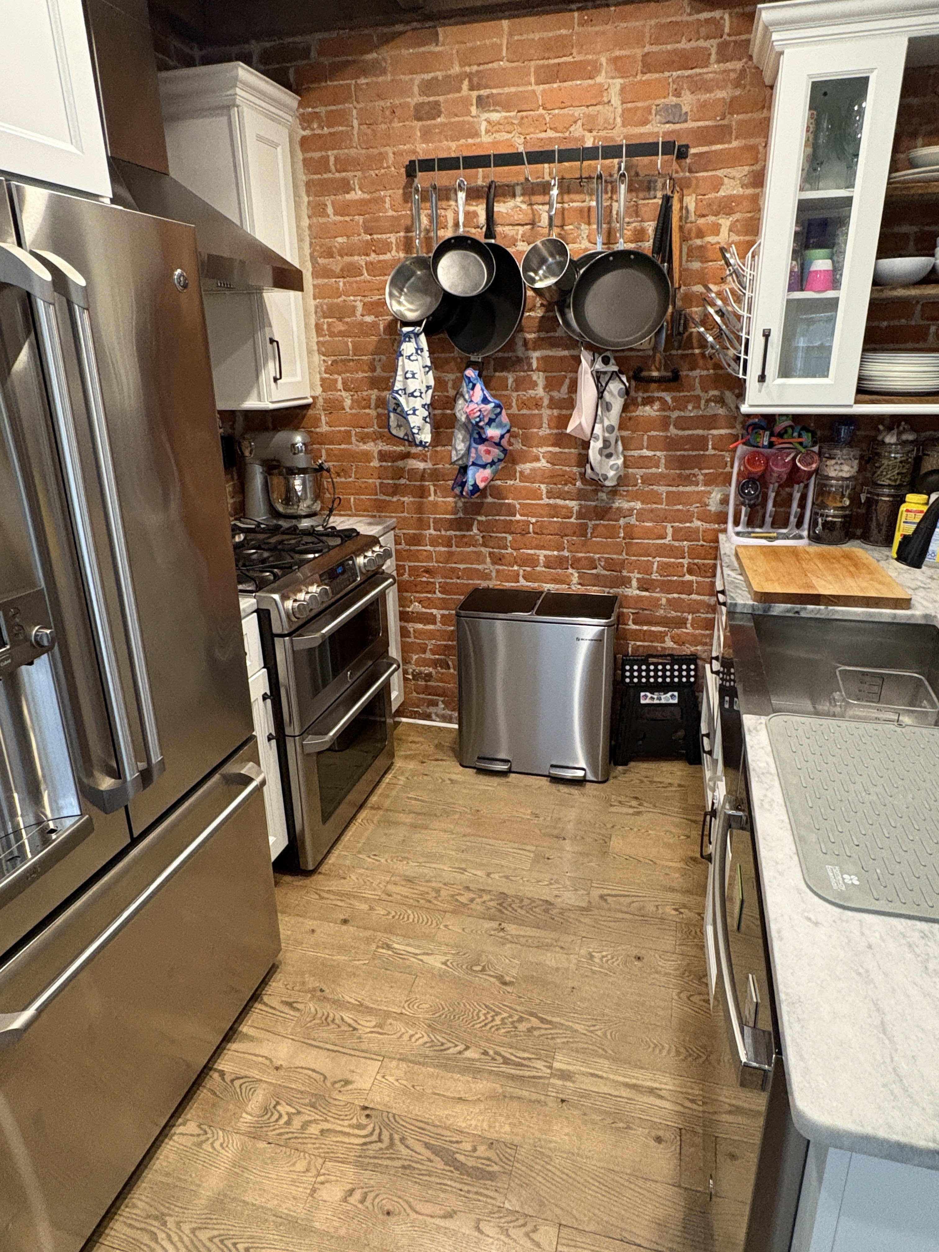 Kitchen with stainless steel appliances