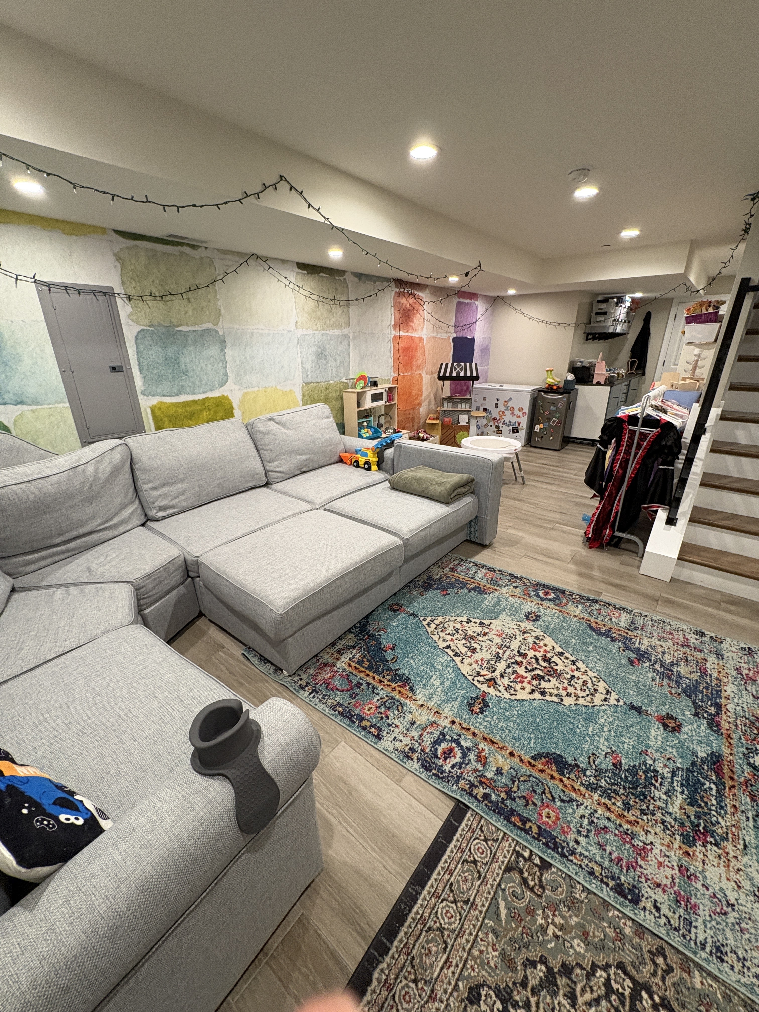 Finished basement living area